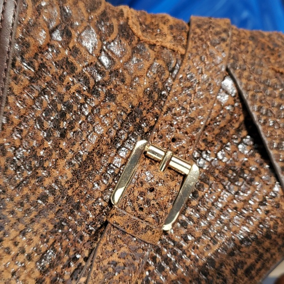 Michael Kors Women’s Stiletto High Heel Zip Up Boots Brown Snake Skin 9M - Picture 8 of 10